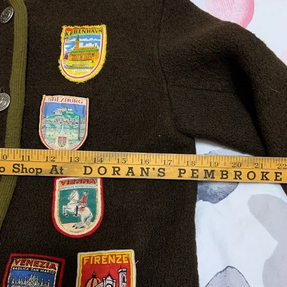 Jantzen Vintage Brown Wool Sweater with Vintage Patches Europe - Picture 10 of 14